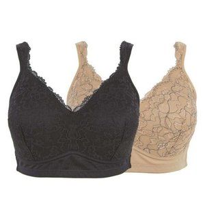 Rhonda Shear Molded Cup Bra Lace Overlay w/Back Closure X LARGE (RS-16)